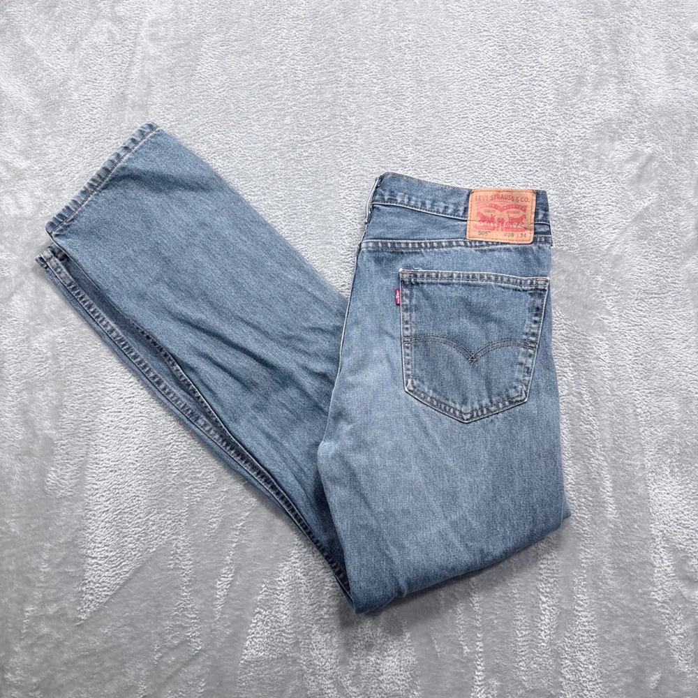 Vintage Y2K Levi's 505 Regular Fit Jeans Mens 36x34 Blue Straight Leg Denim